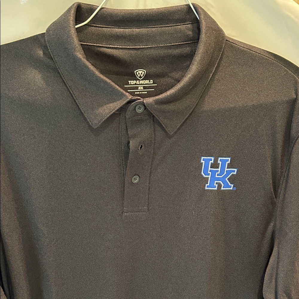 Top of the World Men's Black Polo with Blue Logo